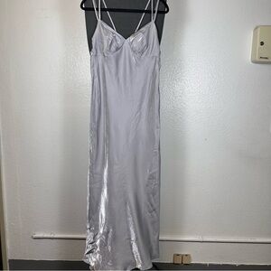 Wild Fable Women’s Elegant Gray Iridescent Satin Gown Size M